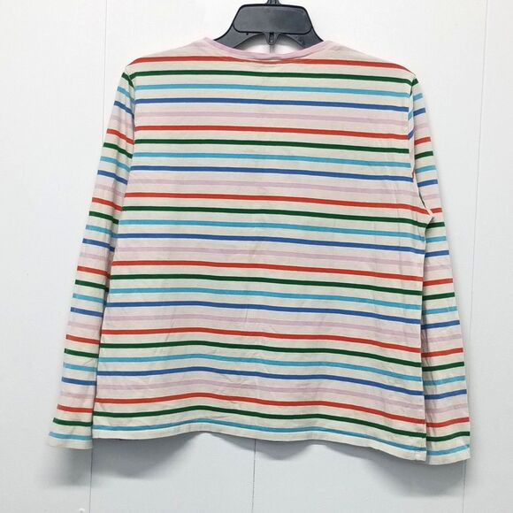 KULE The Modern Tee in Rainbow Stripe Long Sleeve Size L Women's - Picture 5 of 5
